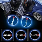 2 шт.компл. прожекторная лампа, автомобильная светодиодная беспроводная дверная лампа с логотипом автомобиля, приветственная декоративная лампа для Nissan Nismo X-trail Almera Qashqai Tiida