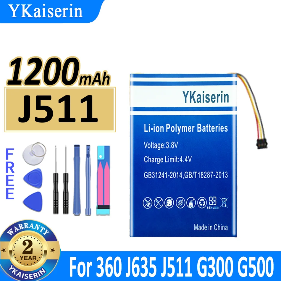 

1200mAh YKaiserin Battery J 511 For 360 J635 J511 G300 G500 Digital Batteries
