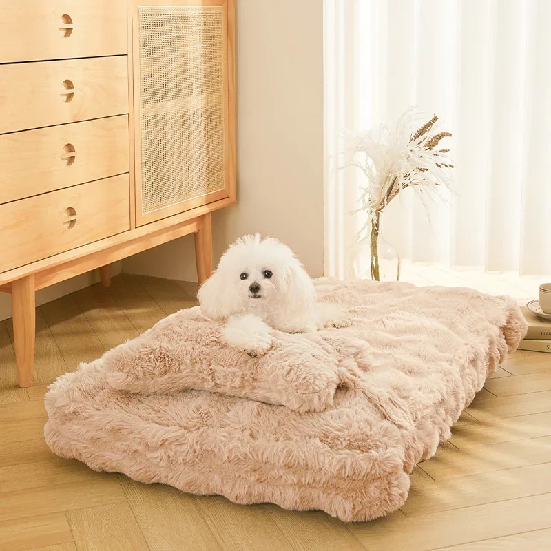 

Plush Dog Beds Winter Cat Mats Dog Kennel Removable Washable Soft Warm Cat Sofa Cushion Kitten House Dog Sleep Mattress