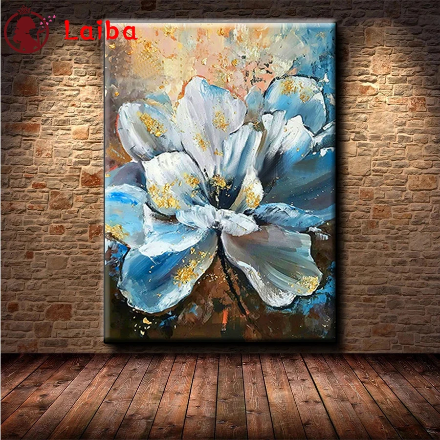 

Diamond Embroidery Modern Abstract Golden Flowers Picture Diamond Painting Full Square round drill Mosaic Cross Stitch Wall Art