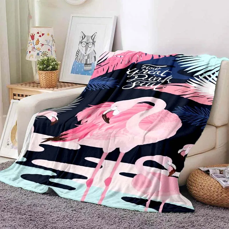 

Современное модное мягкое и теплое фланелевое одеяло с фламинго для гостиной, дивана, детской спальни, настраиваемое