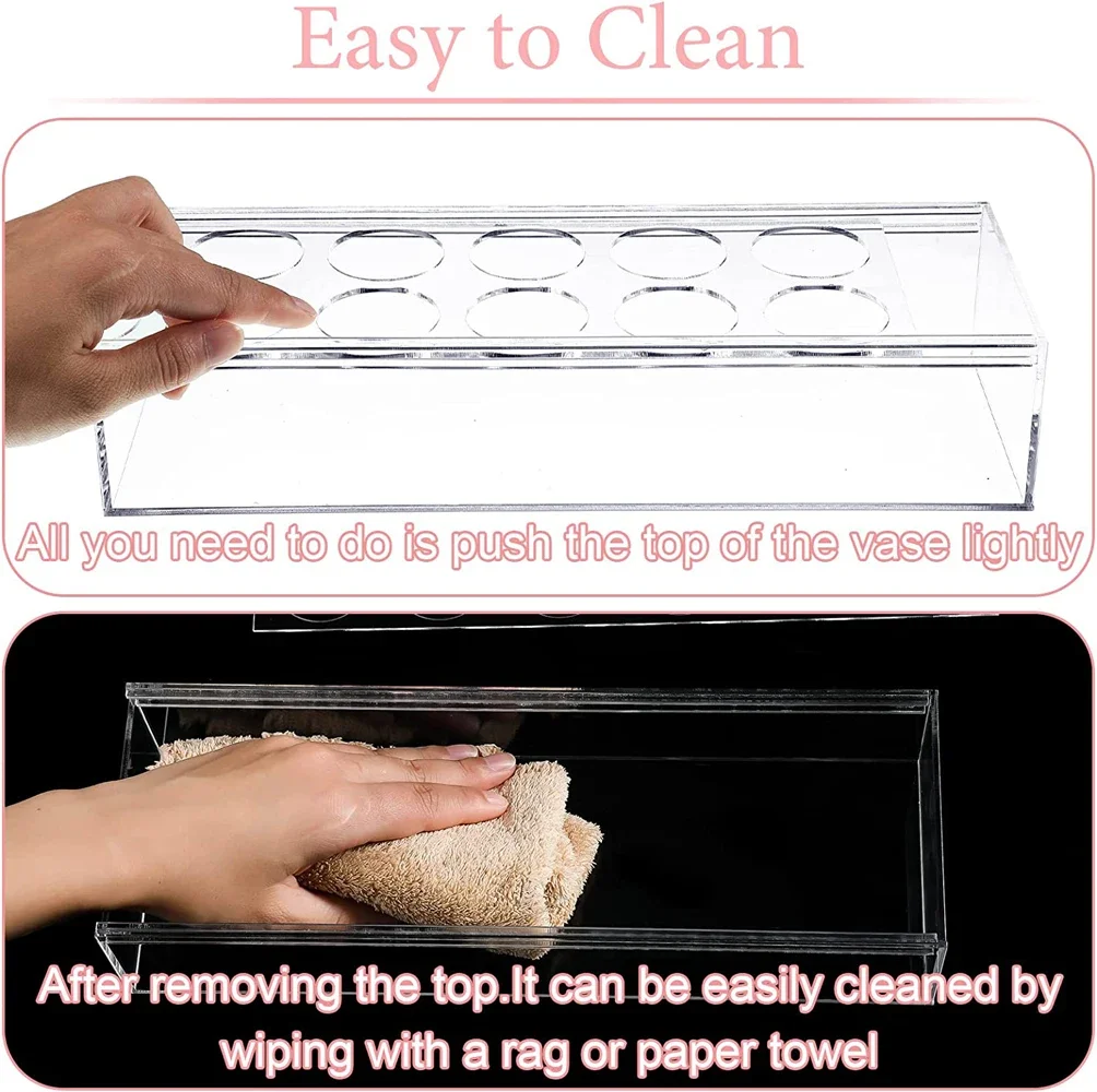 

Домашний Прозрачный цветочный декор для стола, Свадебный Цветочный прямоугольный орнамент, Цветочный обеденный орнамент, современная акриловая ваза с крышкой для стола