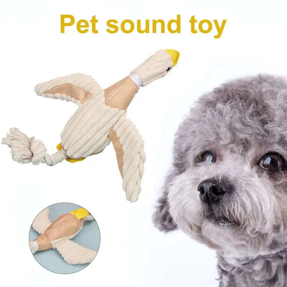 

Pet Teething Toy Bite-resistant Dogs Toys Soft Built-in Sound Cartoon Goose Shape Pet Dog Molar Sound Toy Pet Supplies