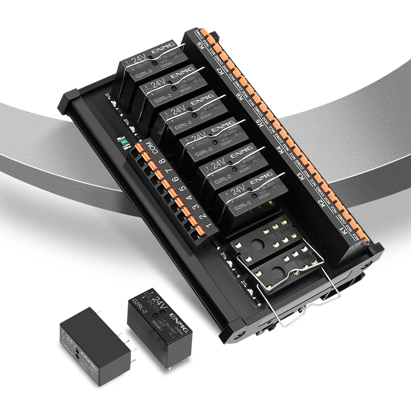 ENMG пружинное 8-позиционное реле 16-позиционный модуль постоянного тока 24 В 12