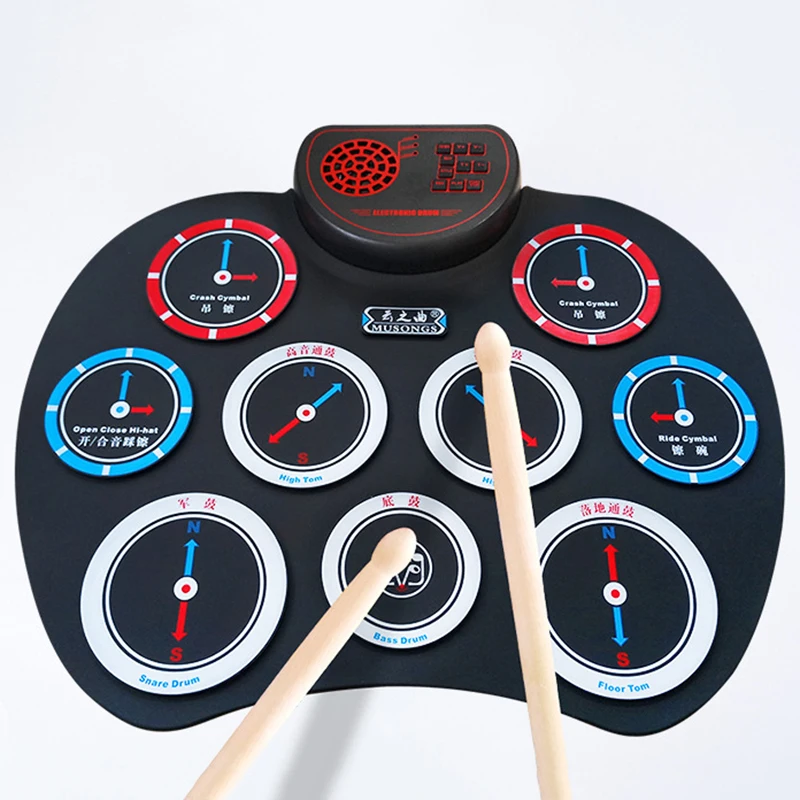 Music Electronic Drums Adults Trigger Percussion Practice Pad Portable Digital Drum Kids Pad Practica Bateria Electronics enlarge