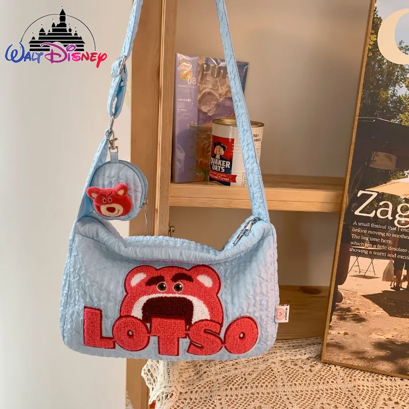 Disney Strawberry Bear New Women's Shoulder Body Bag Cartoon Cartoon Fashion 2 Pieces of Women's Bags Large Capacity Tot Bag