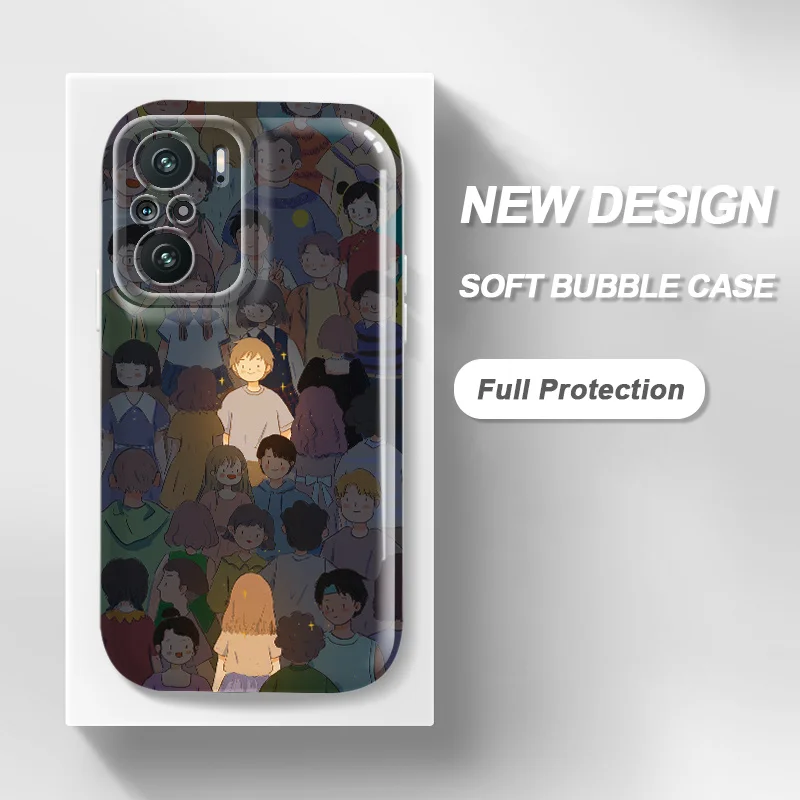 

Crowd Lovers'girlfriends Case for Redmi K40 K30 Pro Zoom Plus Ultra K30i Racing 11i Mi 11X Pro Poco F3 F2 Pro X2 Phone Cover