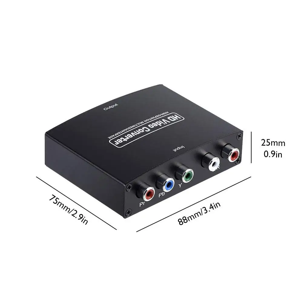 YPbPr To Coverter + R/L 5RCA RGB To HD-MI Converter Support 1080P Video Audio Converter for DVD PSP To HDTV images - 6
