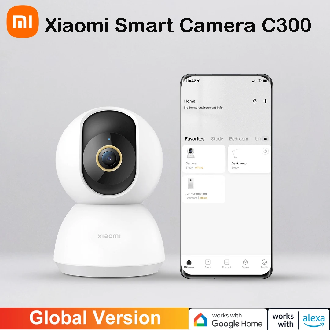 Xiaomi Mi Smart Camera C300 глобальная версия Детский монитор 2K 1296P ультра-прозрачная IP панорамная камера HD веб-камера ночного видения