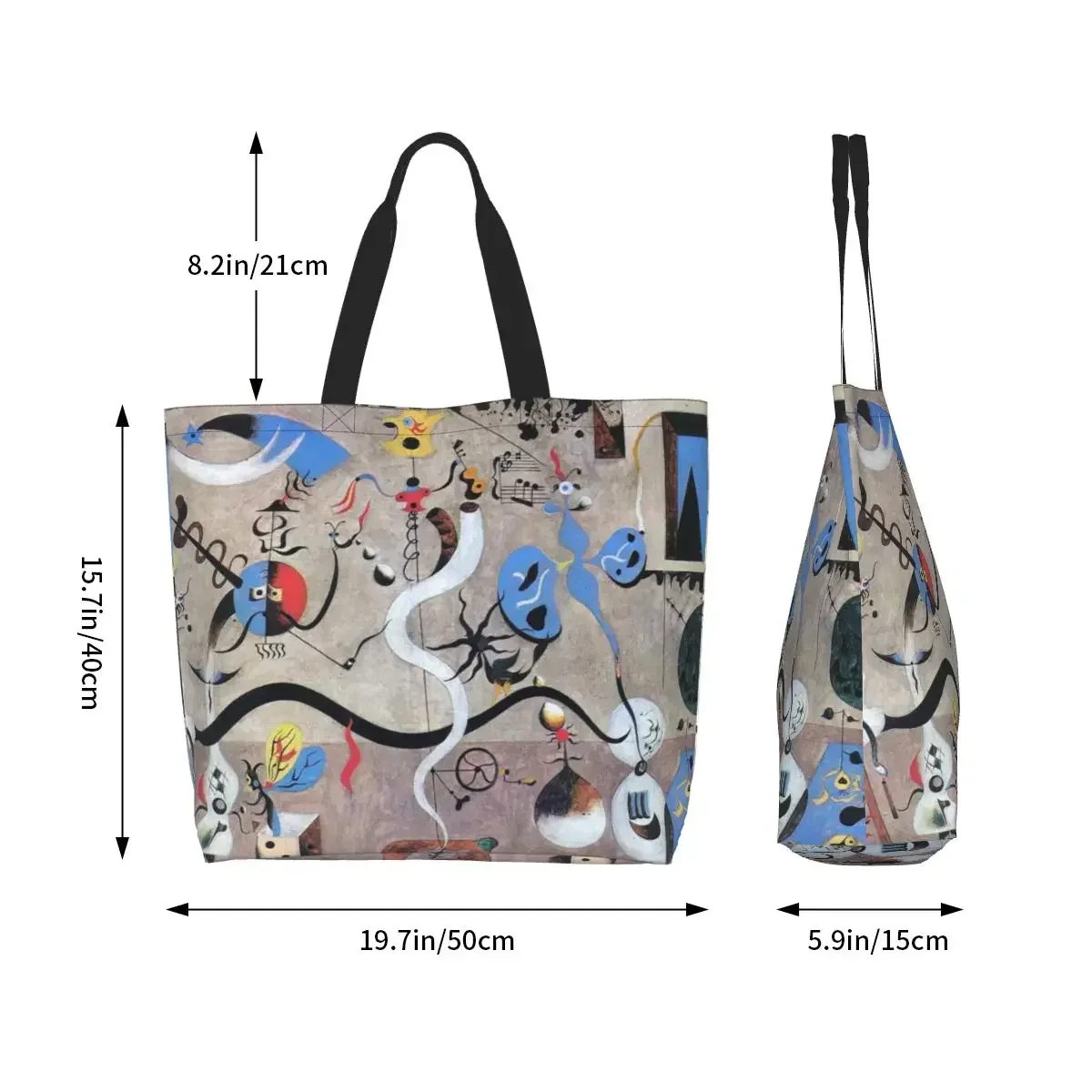 Симпатичная сумка-шоппер с абстрактным художественным рисунком Джоан Миро