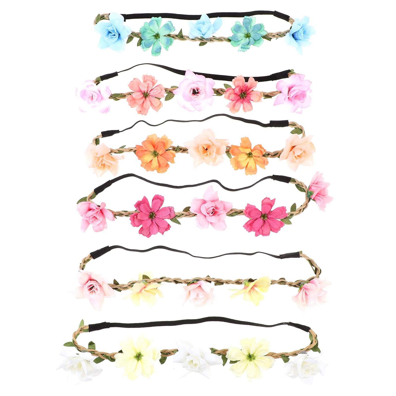 

6Pcs Bridal Flower Headband Wedding Floral Headpiece Garland Photo Shoot Prop