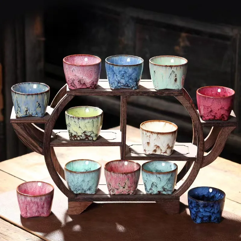 

140ML Chinese Ceramic Kung Fu Tea Cup, Multicolor Porcelain Kiln Cup Ceramic Set, Coffee Cup Drink Cup Cappuccino Cup