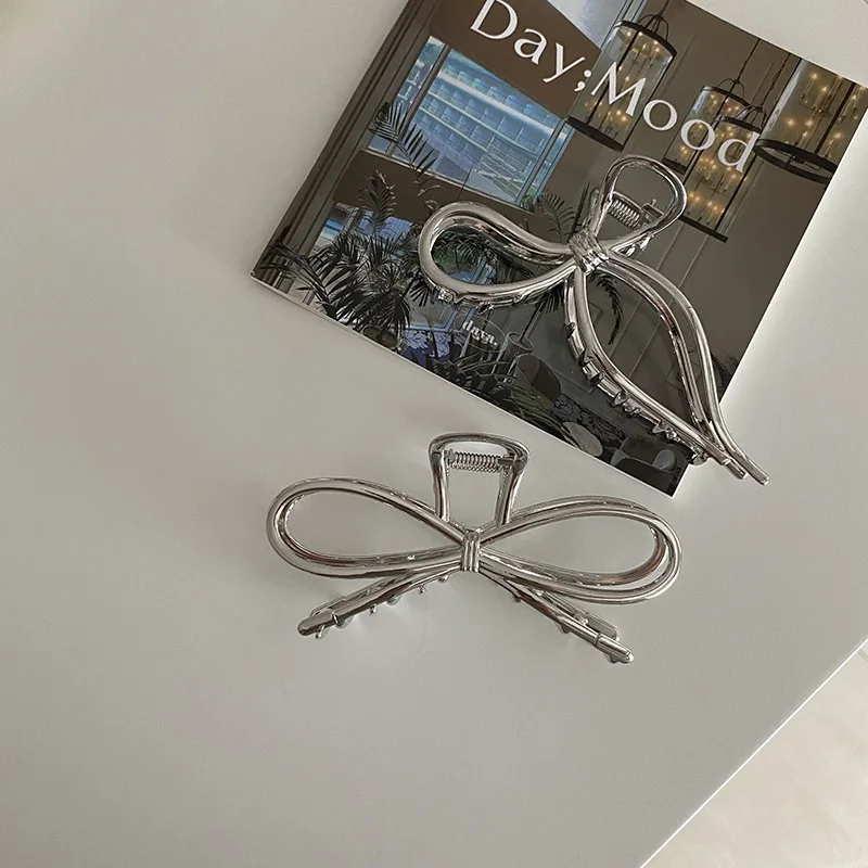 Металлические заколки для волос с холодным ветром женщин простой ажурный зажим в