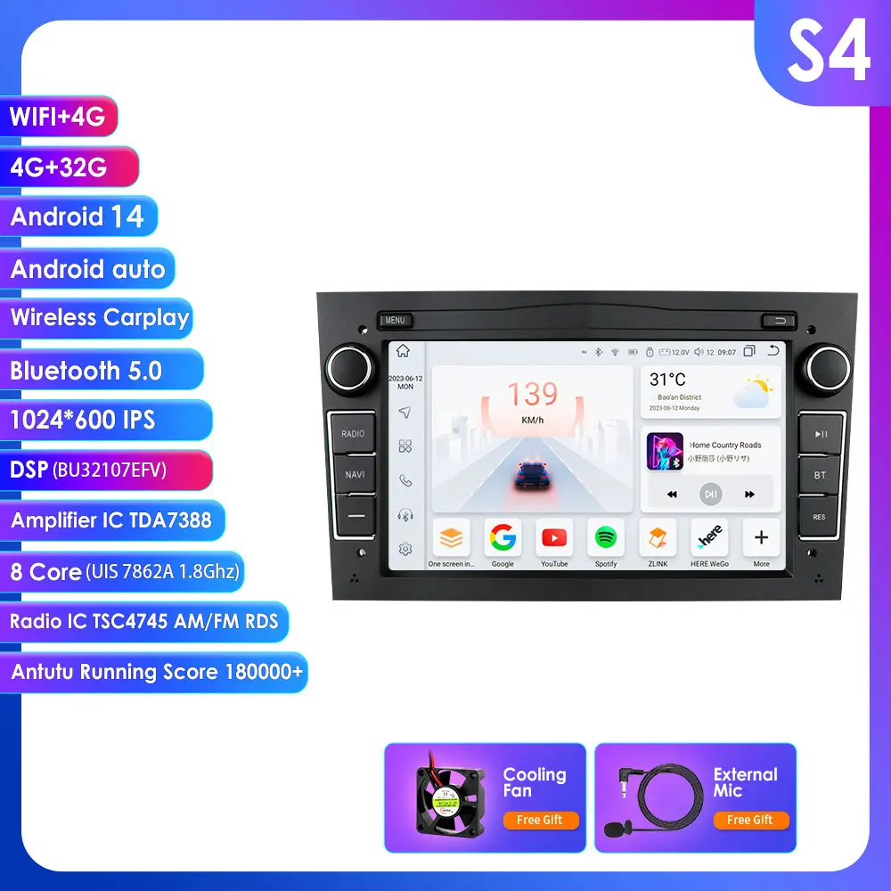 

Автомагнитола Hizpo 2 DIN с GPS, Android Auto и CarPlay для Opel Astra H J, Vectra, Vauxhall Antara, Zafira, Corsa C D, Vivaro, Meriva, Veda, с поддержкой OBD