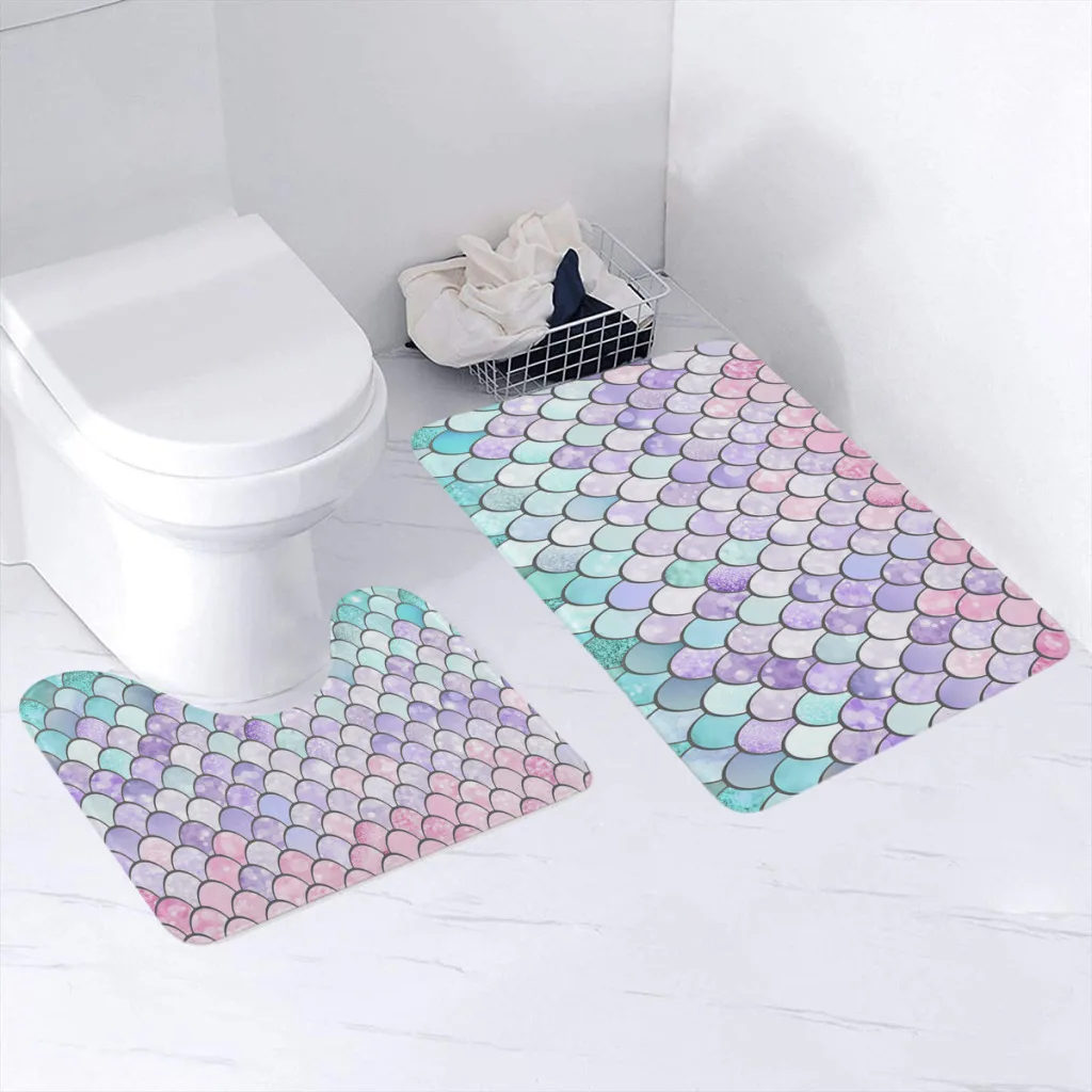 Синие, розовые, радужные пастельные весы русалки, набор ковриков для ...