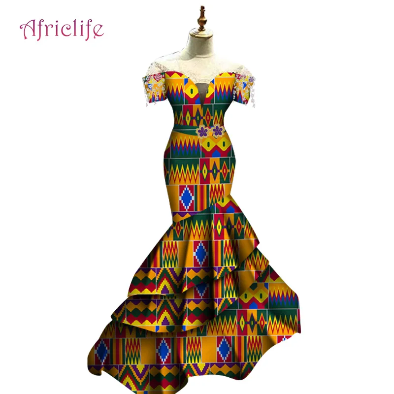 

Вечерние женские платья для вечеринок на заказ, один предмет, плиссированная свадебная одежда, африканская Вощеная Хлопковая женская одежд...