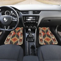 brown beige ethnic aztec boho chic bohemian pattern car floor mats set front and back floor mats for car car accessories