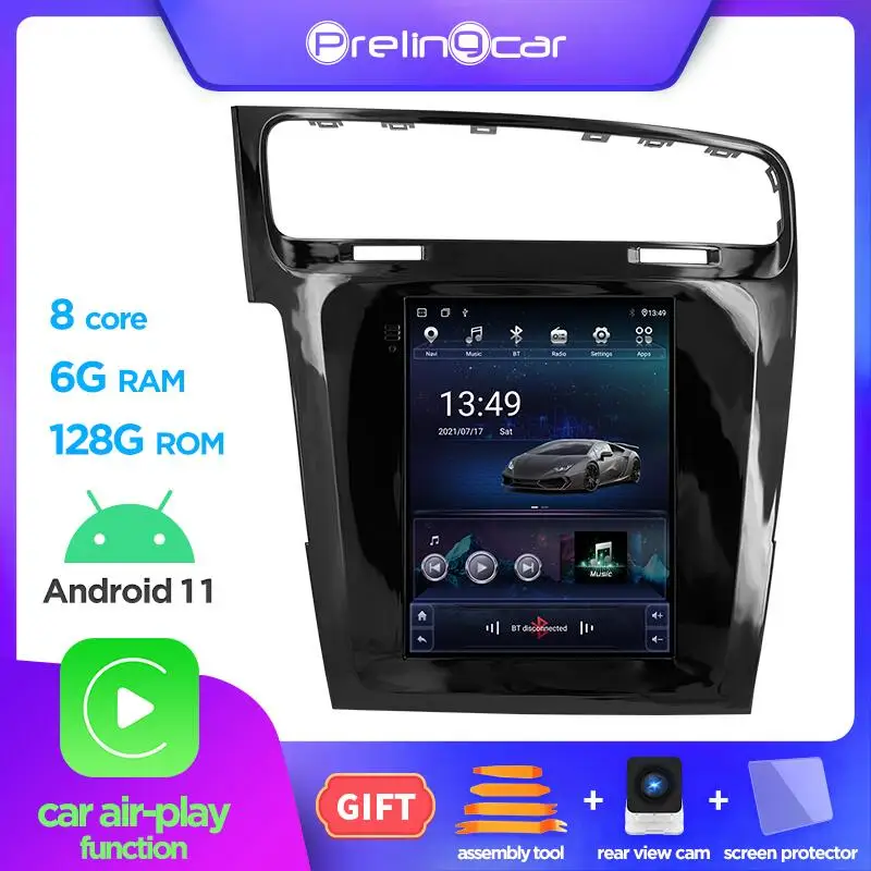 

Для Volkswagen VW Golf 7 2014-2018 для Tesla Style вертикальный экран Android 10 Автомагнитола мультимедийный видеоплеер навигация GPS