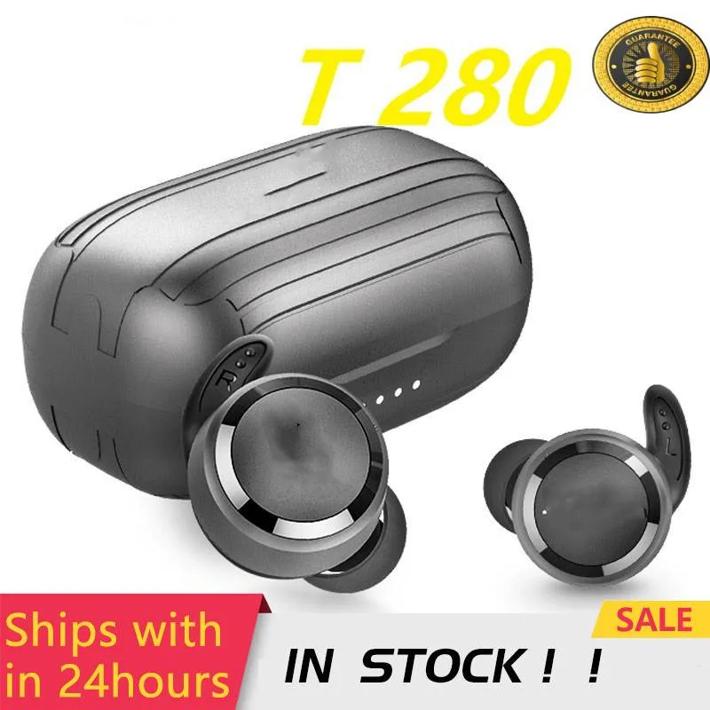

Беспроводные наушники T280 TWS, спортивные наушники T280TWS, наушники с глубокими басами, водонепроницаемая гарнитура с микрофоном и зарядным чех...