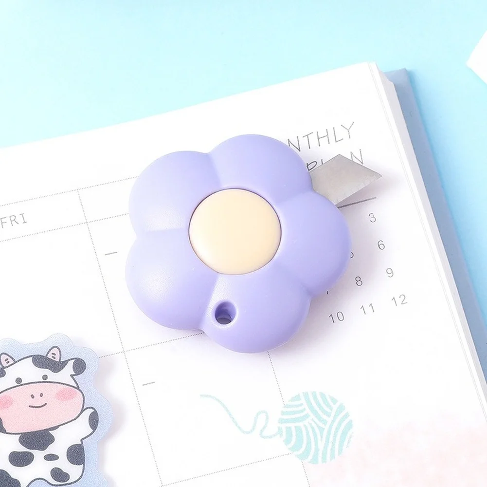Mr.paper 3 Styles Cute Flower Retractable Utility Knife  Mini Portalble Student  School Office Paper Cutting Tool Art Supplies