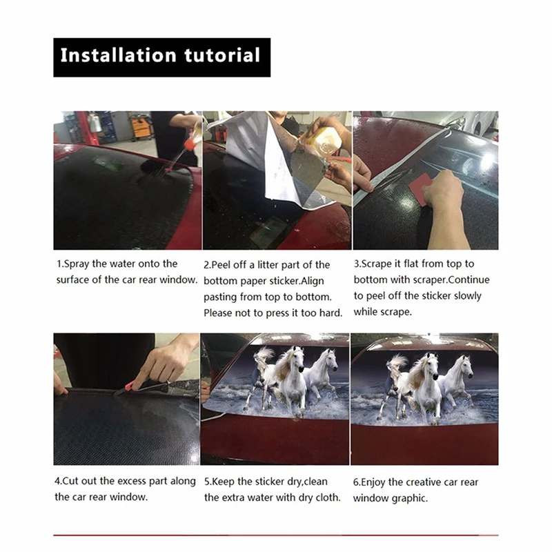 

A160 for Truck Suv Pickup 3D Rear Windshield Sticker Sun Visor Decor Rear Window Glass Poster 165 x 56CM / 65 x 22 Inch