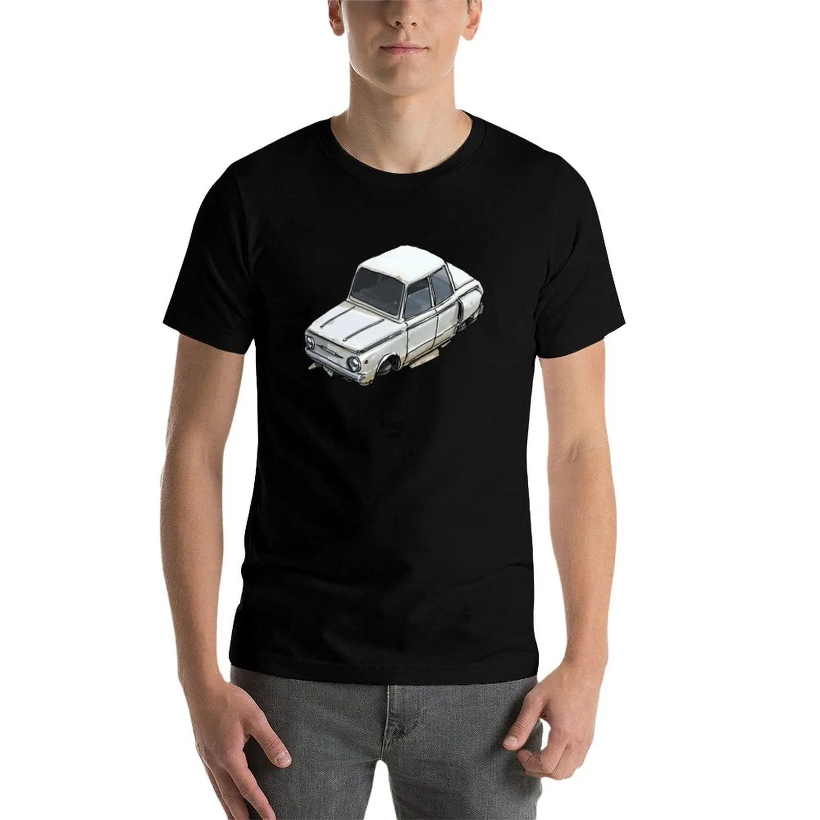 Фото Футболка Flying Car Retro Series - ZOZ, футболки в стиле аниме, футболки оверсайз в стиле аниме для мужчин, футболки с графическим рисунком для мужчин, футболка №3