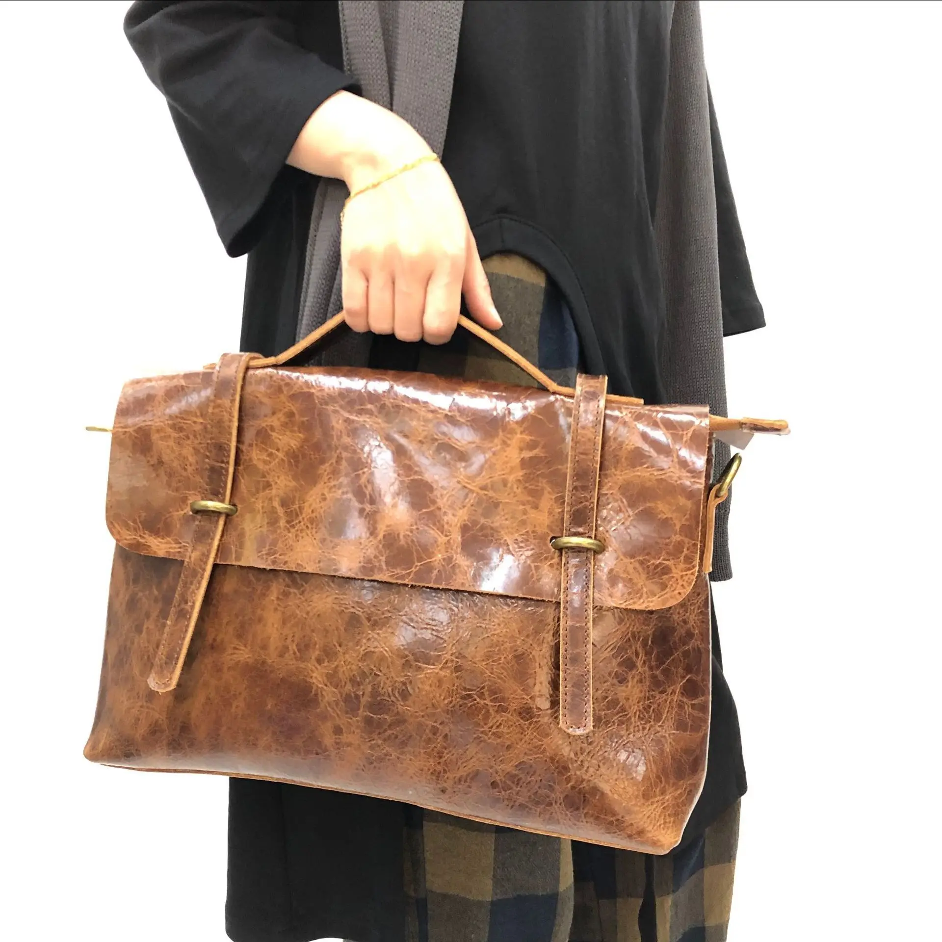 New Japanese Style Retro Leather Messenger Bag Women's Handbag Handmade Leather Messenger Bag Soft Leather Women's Shoulder Bag