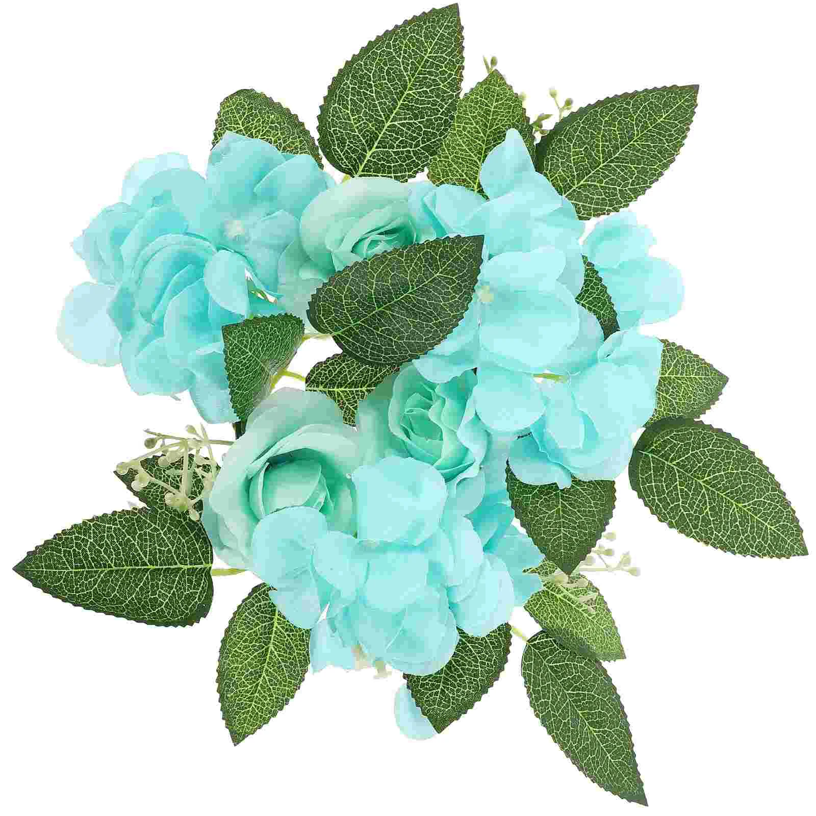 

Table Flowers Artificial Wreath Adorn Pillars Summer Candles Decorative Rings Green Wedding Layout Props Ornament