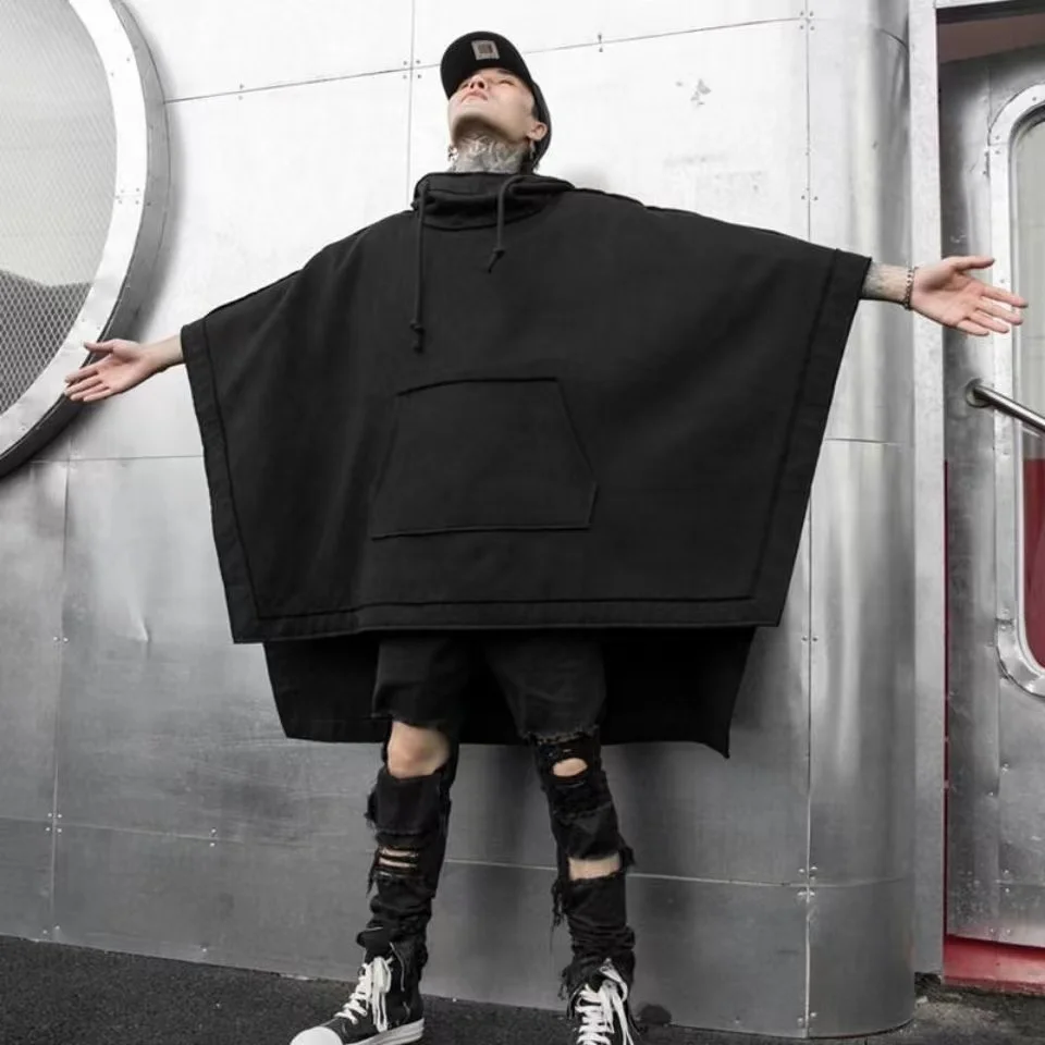 

Hoodies Hop Punk Goth Black Trench Japanese Sweatshirt Anorak Techwear Baggy Men Gothic Streetwear Hip Oversized Coat