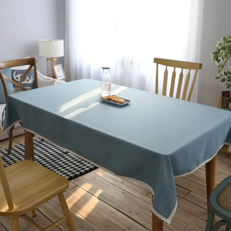 

Pure color cotton and linen table cloth cloth art rectangular table cloth_Jes1149