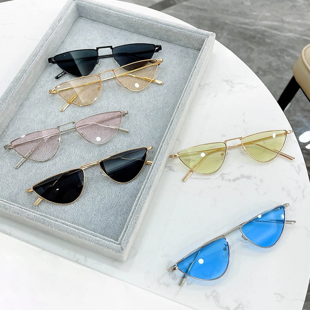 

Cat Eye Sunglasses Luxury Brand Design Women Metal Triangle Sun Glasses Fashion Lady Shades Eyewear Oculos Gafas De Sol