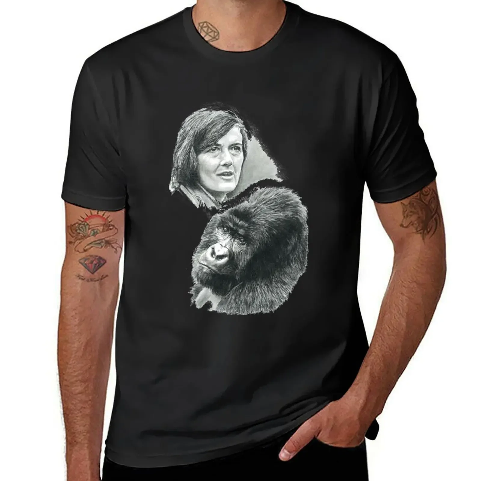 Футболка TRIBUTE TO DIAN FOSSEY мужская с графическим принтом летние топы белые футболки