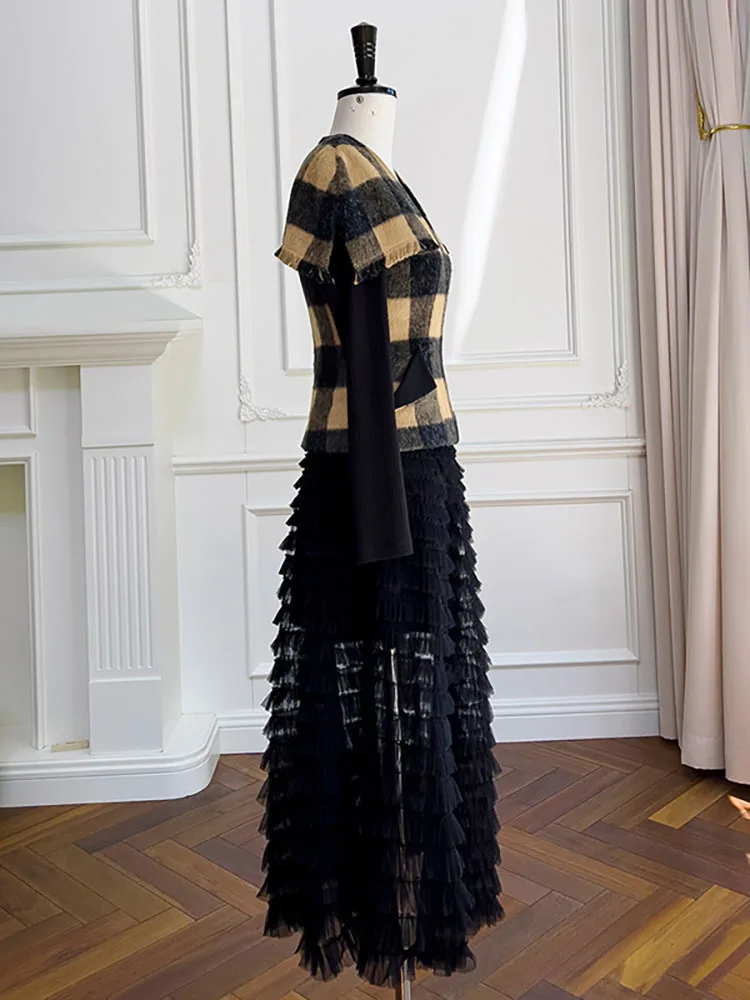 DEAT 2024 осенний комплект из 3 предметов пуловер с v-образным вырезом и кисточками