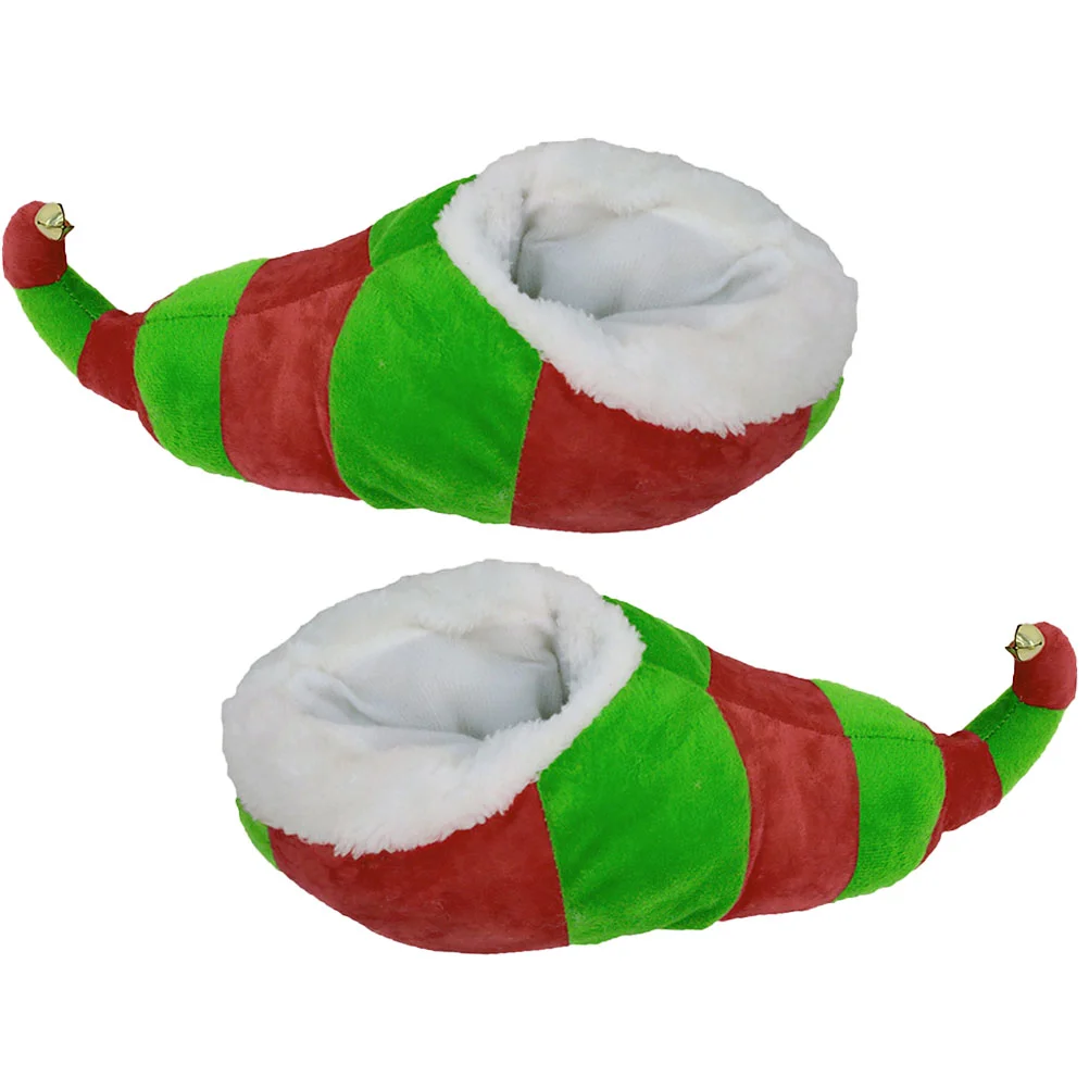 

Slippers Christmas Elf Plush Warmsoft Holiday House Non Accessories Costume Winter Furry Cozyindoor Role Play Women Reindeer