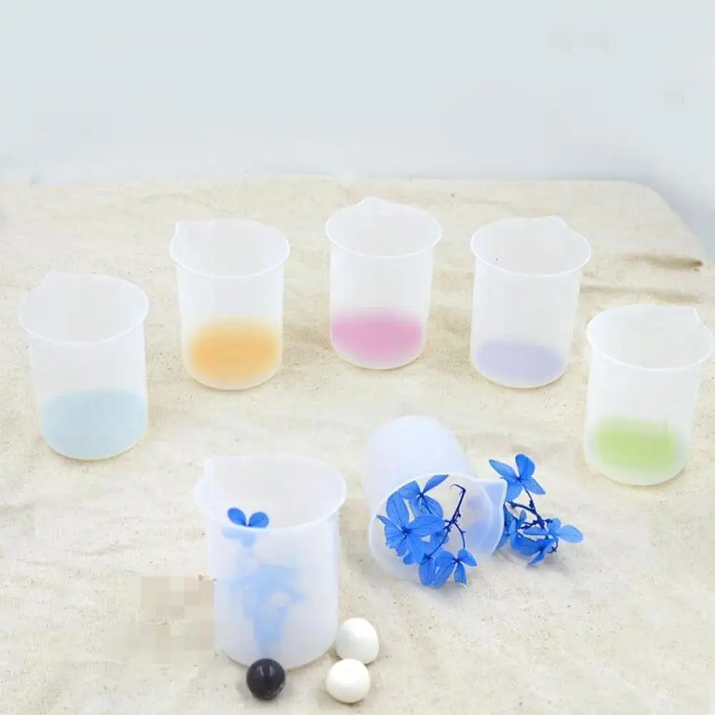 

Disposable Measuring Cup Silicone Measuring Cup DIY with Handmade Tool Scale Transparent Practical Kitchen To Cup Making M0J4