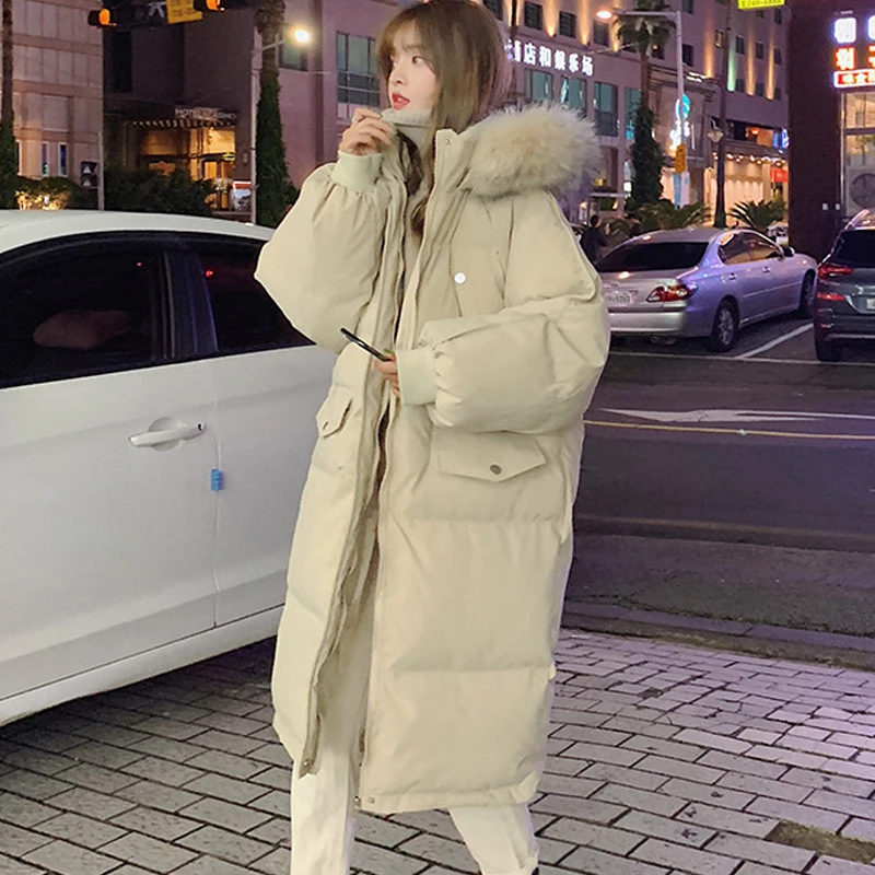 

Women's Down Jackets Coat Winter Fashion Baggy Thick Warm Bubble Long Oversized Puffer Ladies Coat Cotton Padded Jackets Outwear