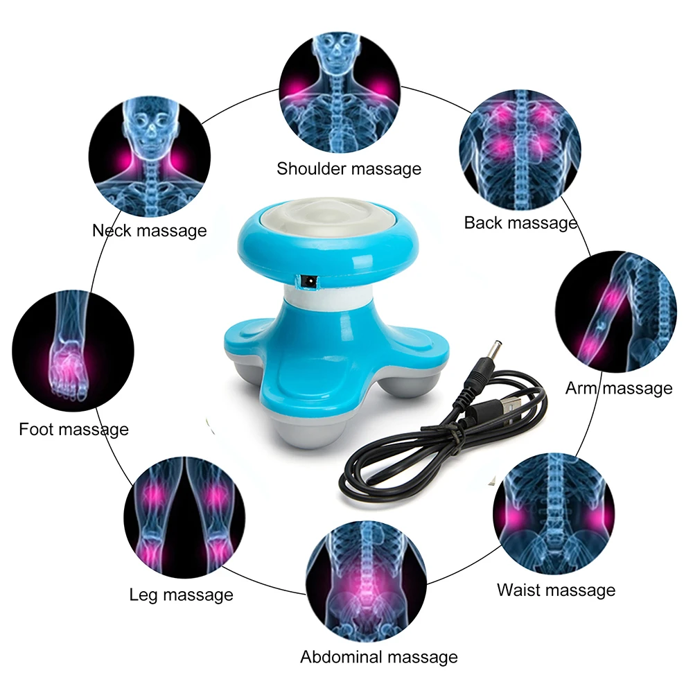Волновой вибрационный массажер с ручкой USB-батарея массаж всего тела шея талия