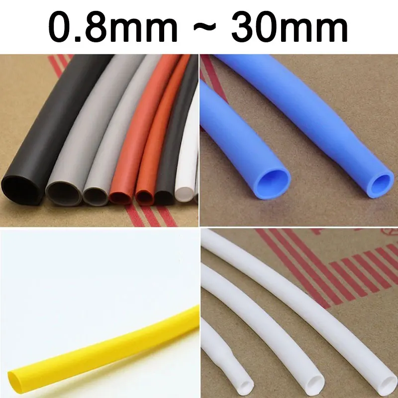 Diameter 0.8 1 1.5 2 2.5 3 3.5 4 5 6 7 8 10 12 15 20 25 mm Flexible Insulated Silicone Heat Shrink Tubing High Temperature 2500V
