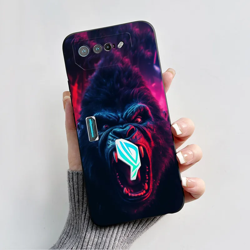 Чехол для ASUS ROG Phone 7 Phone7 Мягкий силиконовый противоударный тонкий матовый черный