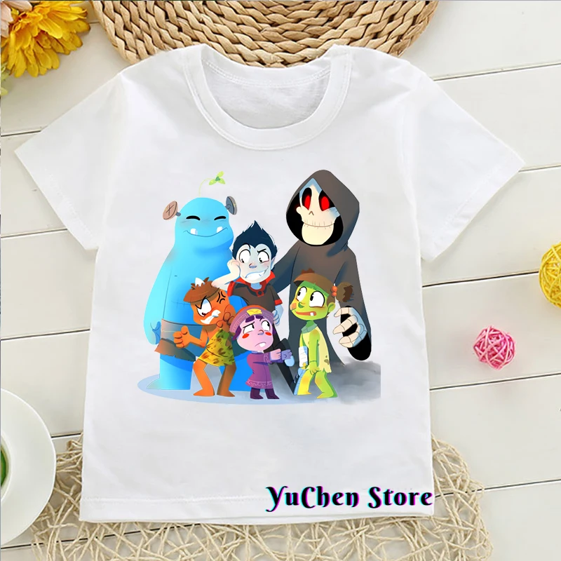 Летние детские футболки с принтом персонажей мультфильмов, футболки с графическим принтом для мальчиков и девочек Harajuku, футболки, милая детская одежда, топы
