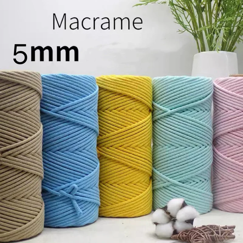 

Macrame 5mm Multi Strand Colored Cotton Yarn Hand Woven Thread Bundled Cotton Cord Ins Bohemian Door Curtain Tapestry Decoration