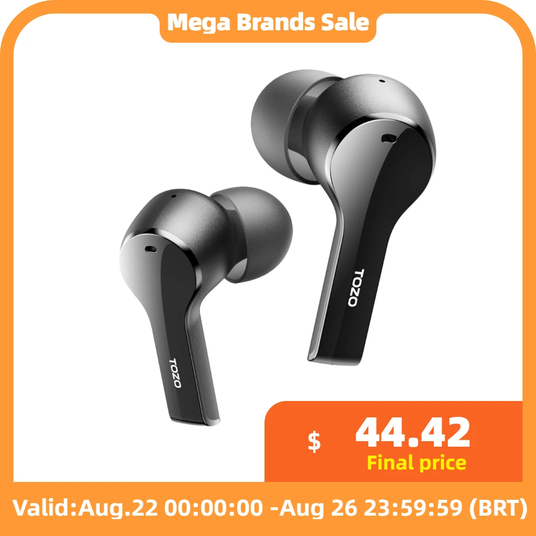 Cheap 2022 TOZO T9S بلوتوث 5.3 سماعات لاسلكية ، 2 هيئة التصنيع العسكري البيئية إلغاء الضوضاء دعوة سماعة ، 24 H اللعب سماعة