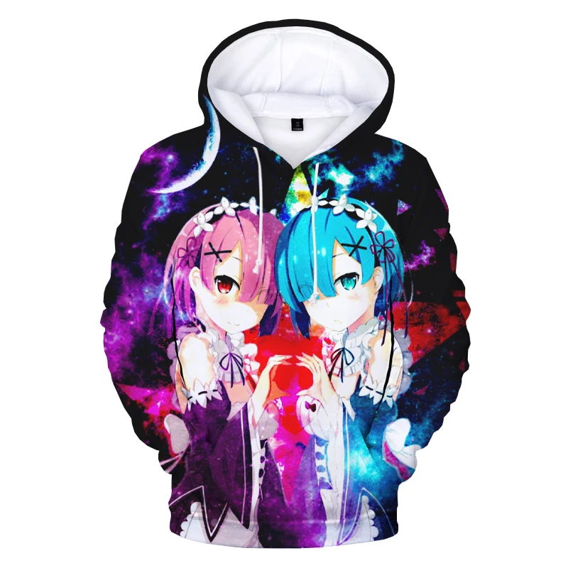 

2022 Men/Women Pullover Re:Life In A Different World From Zero Rem 3D Hoodies Sweatshirts Printed Harajuku Japanese Men-Clothes