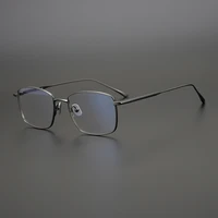 japanese handmade titanium optical glasses frame men retro square myopia eyeglasses women vintage prescription spectacles