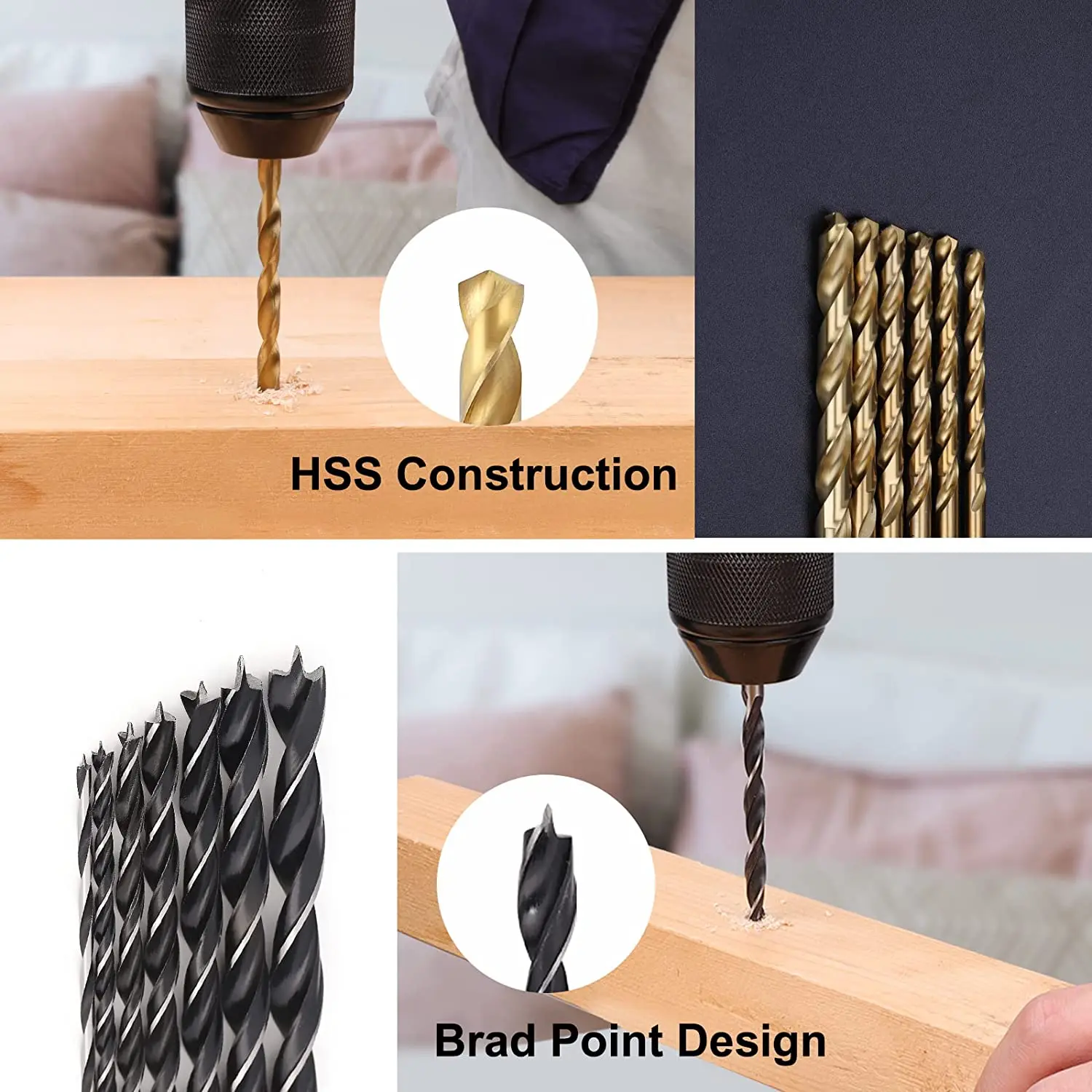 Набор сверл для дерева металла и бетона 246 шт.