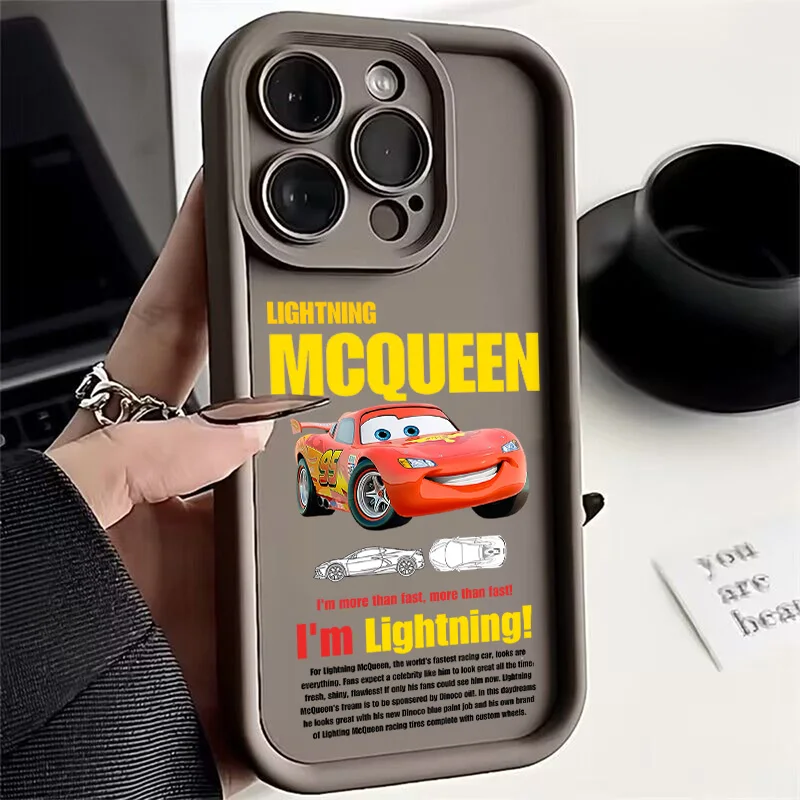Чехол для телефона Cute Cars Lightning McQueen 95 iPhone 16 15 14 13 12 11 Pro Max Mini XR XS X 7 8 6 6s Plus мягкая