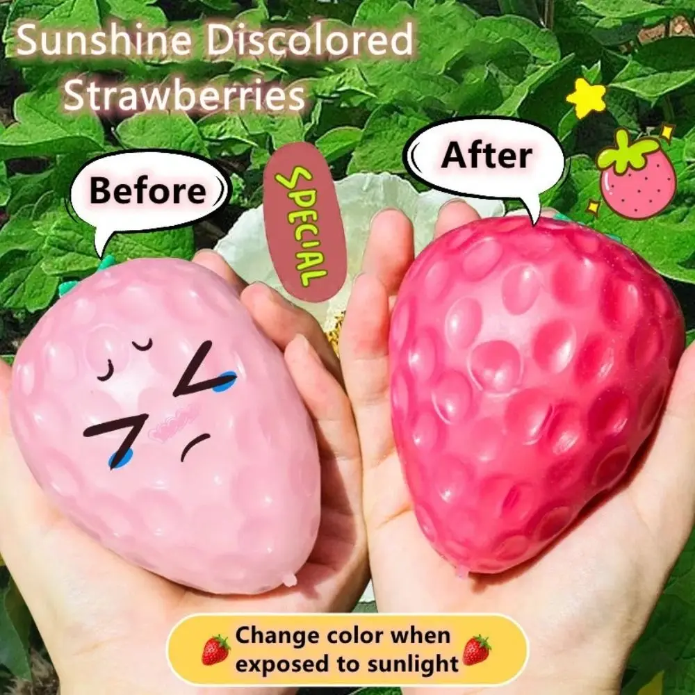 

Simulated Color-changing Discolored Strawberries Squeeze Toy Fidget Toy Sensory Toy Pinch Decompression Toy TPR