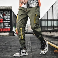 workwear casual trousers mens spring and autumn korean trend multi pocket student nine point baggy pants jogging pants men
