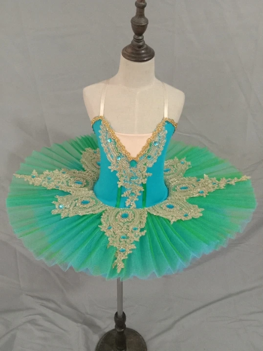 Профессиональное балетное платье принцессы для девочек синее розовое блинное