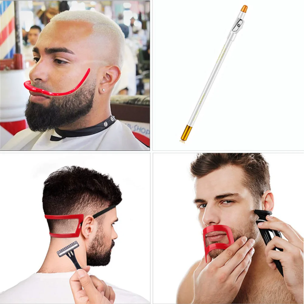 

New Beard Styling Comb Beard Shaping Tool Tracing Guide for Lineup Edge Up Beard Cutting Trimmer Stencil Barber Supplies